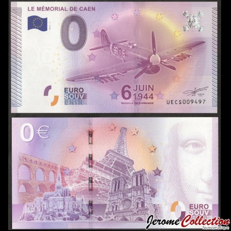 BILLET TOURISTIQUE - ZERO 0 EURO - LE MEMORIAL DE CAEN - Avion Hawker Typhoon - UECS - 2015-1 – N238360 –