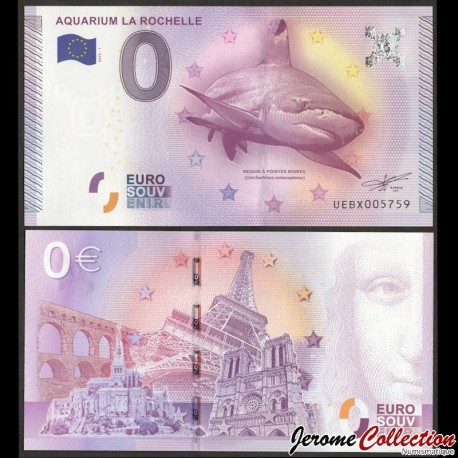 BILLET TOURISTIQUE - ZERO 0 EURO - FRANCE - AQUARIUM LA ROCHELLE - UEBX - 2015-1 – N352556 – JeromeCollection