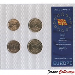 MACEDOINE DU NORD - SET / LOT de 4 PIECES de 1 2 5 50 Denari - 1993 2006