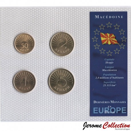 MACEDOINE DU NORD - SET / LOT de 4 PIECES de 1 2 5 50 Denari - 1993 2006 – Km1 2 3 4 – JeromeCollection