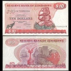 ZIMBABWE - Billet de 10 Dollars - Flamme de la Liberté - 1983 – P3d – JeromeCollection