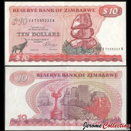 ZIMBABWE - Billet de 10 Dollars - Flamme de la Liberté - 1983 – P3d – JeromeCollection