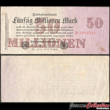 ALLEMAGNE / REICHSBANKNOTE - Billet de 50000000 Mark - 25.07.1923 – P98a – JeromeCollection
