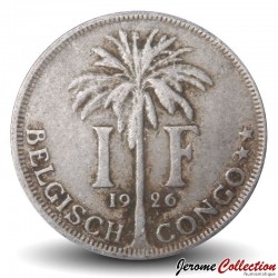 CONGO BELGE - PIECE de 1 Franc - Albert 1er (en néerlandais) - 1926 – Km21 – JeromeCollection