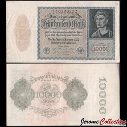 ALLEMAGNE / REICHSBANKNOTE - Billet de 10000 Mark - Jeune homme - 19.01.1922 – P72a – JeromeCollection