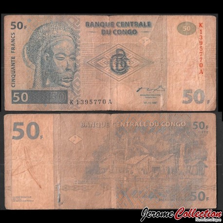 CONGO - Billet de 50 Francs - Village de pêcheurs - 1997 (Rare) – P89 – JeromeCollection