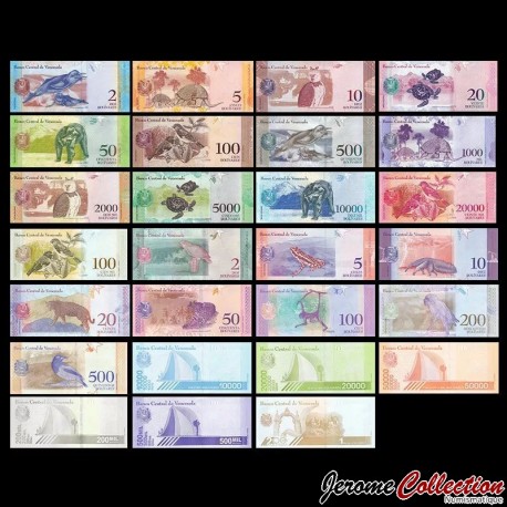 VENEZUELA - SET / LOT de 27 Billets Différents - Nombreux Animaux - 2007 / 2021 – P88 à P114 – JeromeCollection