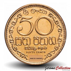 SRI LANKA - PIECE de 50 Cents - Armoiries du Sri Lanka - 2009 – Km135 – JeromeCollection