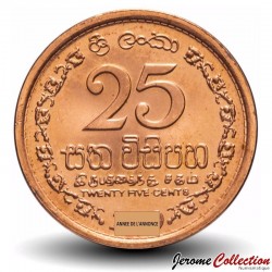 SRI LANKA - PIECE de 25 Cents - Armoiries du Sri Lanka - 2005 – Km141 – JeromeCollection