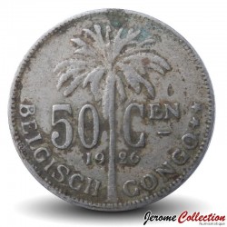 CONGO BELGE - PIECE de 50 Centimes - Albert 1er (en néerlandais) - 1926 – Km23 – JeromeCollection