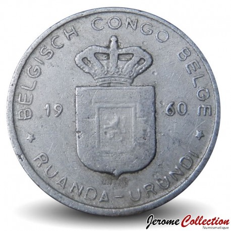 CONGO BELGE ET RUANDA-URUNDI - PIECE de 1 Franc - 1960 – Km4 – JeromeCollection
