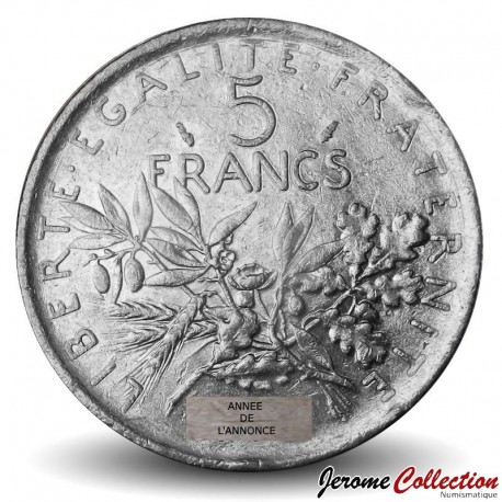 FRANCE - PIECE de 5 Francs - Semeuse - (Graveur Émile Rousseau) - 1993 – Km942 – JeromeCollection
