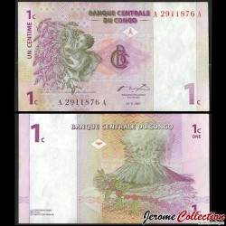 CONGO - Billet de 1 Centime - Volcan Nyiragongo - 1997 – P80 – JeromeCollection