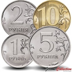 RUSSIE - SET / LOT de 4 PIECES de 1 2 5 10 Roubles - 2022 – Y1673 Y1676 Y1706 Y1722 – JeromeCollection