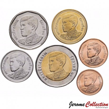 THAILANDE - SET / LOT de 6 PIECES de 25 50 Satang - 1 2 5 10 Bath - Roi Rama X - 2018 – JeromeCollection