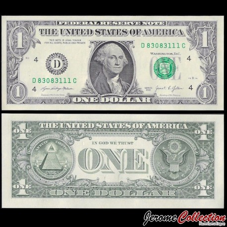 ETATS UNIS / USA - Billet de 1 Dollar - George Washington - D(4) Cleveland - 2021 – P549d – JeromeCollection