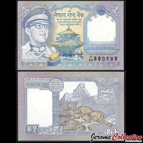NÉPAL - Billet de 1 Roupie - Chevrotains porte-musc - 1990 – P22e – JeromeCollection