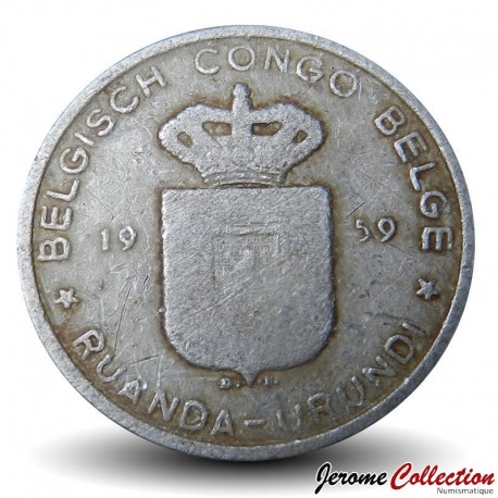 CONGO BELGE ET RUANDA-URUNDI - PIECE de 5 Francs - 1959 – Km3 – JeromeCollection