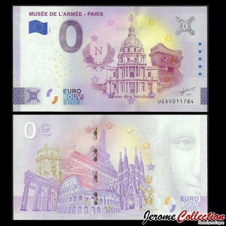 BILLET TOURISTIQUE - ZERO 0 EURO - FRANCE - MUSEE DE L'ARMEE - PARIS - DOME DES INVALIDES - UEAV - 2024-7 – N372832 –