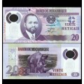 MOZAMBIQUE - Billet de 20 Meticais - Polymer - Rhinoceros - 2011