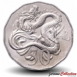 AUSTRALIE - PIECE de 50 Cents - Série Année Lunaire - Année du Dragon - 2012 – Km2020 – JeromeCollection