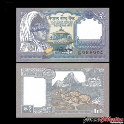 NÉPAL - Billet de 1 Roupie - Cerfs - 1995