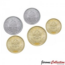 POLOGNE - SET / LOT de 5 PIECES - 1 2 5 10 20 Groszy - Aigle polonais - 2024