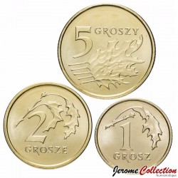 POLOGNE - SET / LOT de 3 PIECES - 1 2 5 Groszy - Aigle polonais - 2024 – Y923 924 925 – JeromeCollection