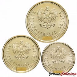 POLOGNE - SET / LOT de 3 PIECES - 1 2 5 Groszy - Aigle polonais - 2024