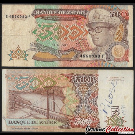 ZAIRE - Billet de 500 Zaires - 24.6.1989 – P34 – JeromeCollection