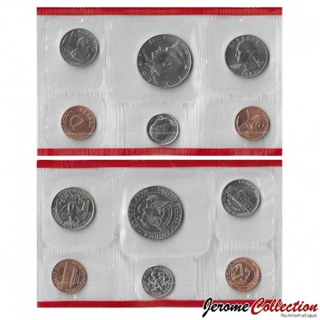 ETATS UNIS / USA - SET / LOT de 6 PIECES de 1 5 10 Cents 1/4 1/2 DOLLAR - 1993 - D – Km164a 192 195a 201a 202b –