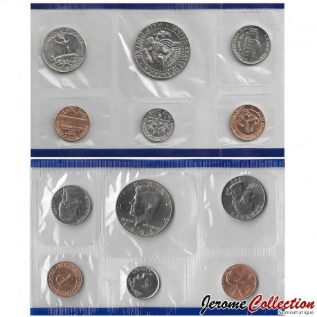 ETATS UNIS / USA - SET / LOT de 6 PIECES de 1 5 10 Cents 1/4 1/2 DOLLAR - 1993 - P – Km164a 192 195a 201a 202b –