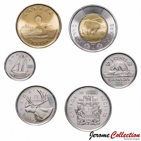 CANADA - SET / LOT de 6 PIECES de 5 10 25 50 Cents - 1 2 Dollars - Roi CHARLES III - 2025 – Km 3334 3335 3336 3337 3338