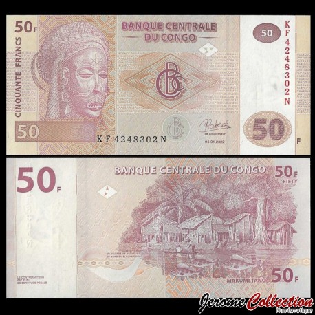 CONGO - Billet de 50 Francs - Imprimeur HDM - 04.01.2022 (2024) – P97A3 – JeromeCollection