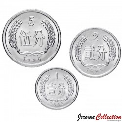 CHINE - SET / LOT de PIECES de 1 2 5 Fen - 1986 / 2008