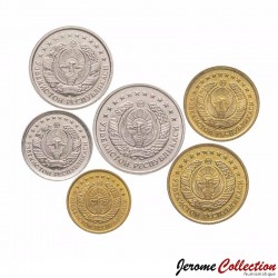 OUZBEKISTAN - SET / LOT de 6 PIECES de 1 3 5 10 20 50 Tiyin - 1994