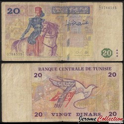 TUNISIE - Billet de 20 Dinars - Kheireddine Pacha - 1992 – JeromeCollection