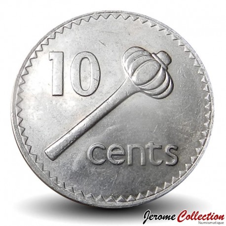 FIDJI - PIECE de 10 Cents - Massue à lancer - Reine Elizabeth II (2e effigie) - 1981 – Km30 – JeromeCollection