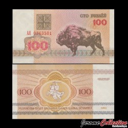 BIÉLORUSSIE - Lot de 10 Billets de 100 Roubles - Bison d'Europe - 1992