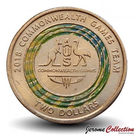 AUSTRALIE - PIECE de 2 Dollars - XXIème jeux du Commonwealth, Logo de l'équipe - 2018 – Km3533 – JeromeCollection