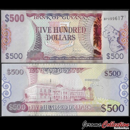 GUYANA - Billet de 500 Dollars - 2024 – P37c – JeromeCollection