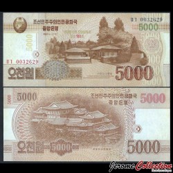 COREE DU NORD - Billet de 5000 Won - Mangyongdae - 100e anniversaire de la naissance de Kim Il Sung - 2012