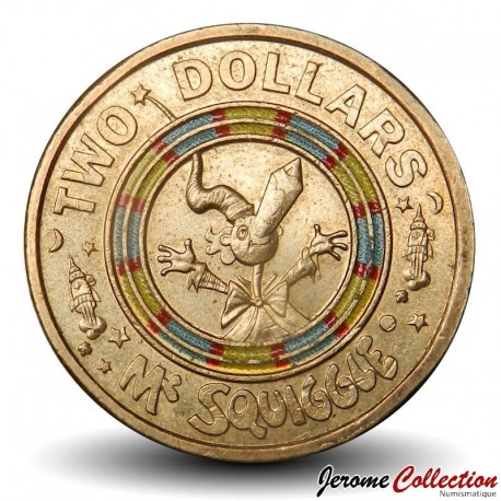 AUSTRALIE - PIECE de 2 Dollars - 60 ans de Mr Squiggle, Mr Squiggle - 2019 – Km3727 – JeromeCollection