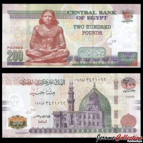 EGYPTE - Billet de 200 Pounds - Scribe - 2017