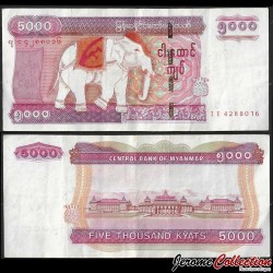 MYANMAR (ex-Birmanie) - Billet de 5000 Kyats - Elephant - 2014 – P83 – JeromeCollection