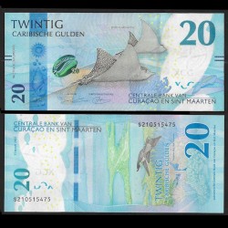 CURACAO ET SAINT MARTIN - Billet de 20 FLORIN CARIBEEN - Raie léopard - 31.03.2025 – P2 – JeromeCollection