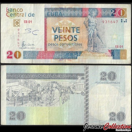 CUBA - Billet de 20 Pesos Convertibles - Monument de Camilo Cienfuegos - 2006 – Pfx50a – JeromeCollection
