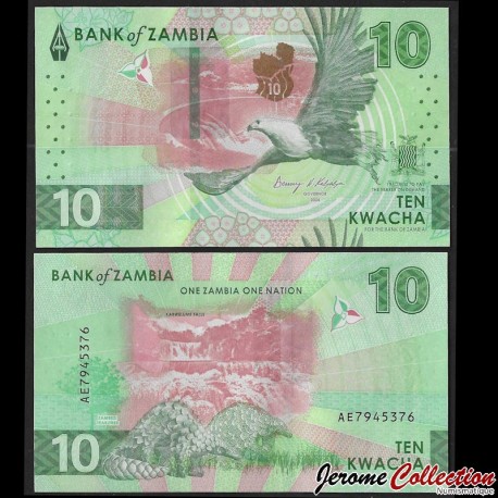 ZAMBIE - Billet de 10 Kwacha - Pangolins - 2024 – P62 – JeromeCollection