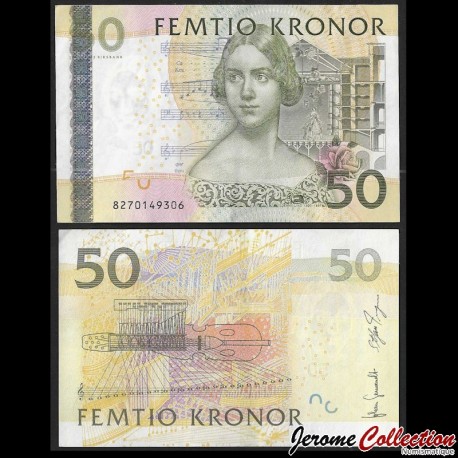 SUEDE - Billet de 50 Couronnes - Jenny Lind - 2008 – P64b – JeromeCollection