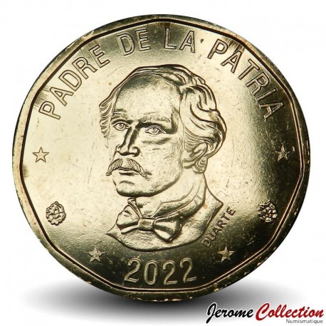 REPUBLIQUE DOMINICAINE - PIECE de 1 Peso - Juan Pablo Duarte - 2022 – Km124 – JeromeCollection